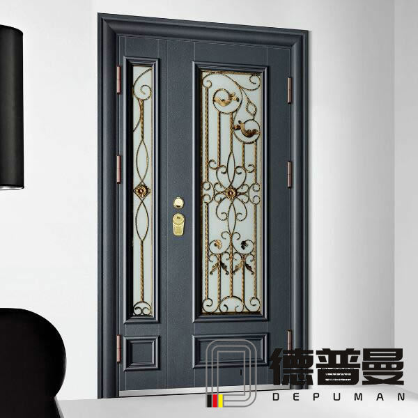 高端非標定制玻璃防盜子母門